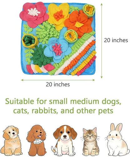 KeeKit Snuffle Mat for Dogs, 20''x20'' Large Slow Feeder Mat for Small & Medium Breeds, Encourages Natural Foraging Skills, Durable Sniff Mat for Mental Stimulation & Stress Relief