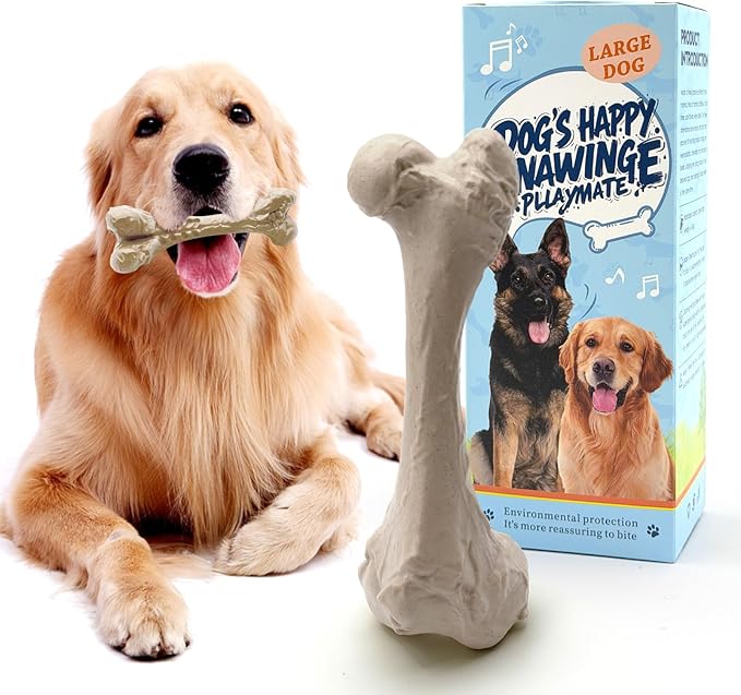 KIMOO Nylon Dog Chew Bone for Long Lasting, Durable Dog Chew Toys for Aggressive Chewers Dogs Treats Bones with Bacon Flavor for Large Dogs Over 33 Ibs, 1 Pack