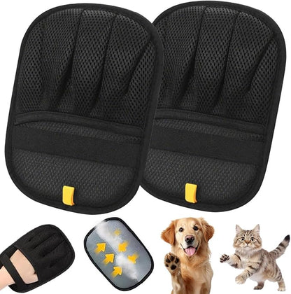 Electrostatic Pet Hair Removal Gloves for Cats & Dogs–Upgraded Reusable Magic Brush Tool for Quick Wiping on Couch,Carpet,Laundry,Car Seat & Pet Beds(2PC,Black)