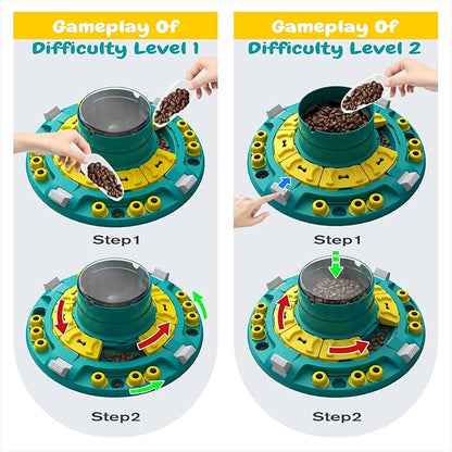 KADTC 4 Levels of Step-by-Step Challenge, U.S. Brand & Design,Extra-Large Size Beginner To Advanced Dog Puzzle Toy For Smart Dogs Treat Puzzles Puppy Food Slow Feeder Mental Stimulation Enrichment Toy