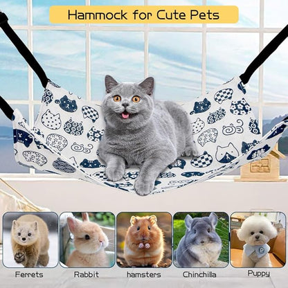 Pet Accessories Hanging Cat Bed Swing Hammock for Cage - Indoor Kitten Desk Accessories - Ferret Bed