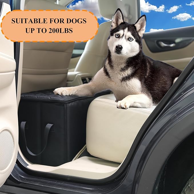 Dog Car Seat Extender with Storage, Front & Back Seat Extender for Dogs, Gap Seat Filler for Car, Suitable for Dogs up to 200lbs (Small Size: 19.3"x9.85"x13")
