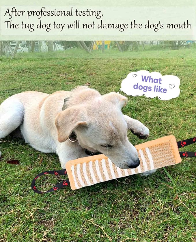 Clysoru Dog Tug Toy Tough Jute Bite Pillow Lasting Training Equipment Puppy to Large Dogs Interactive for Large and Small