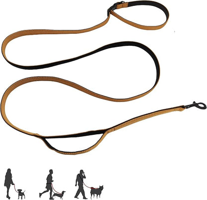 Multifunctional Dog Leash with Extra Handle -4 in 1 Hands-Free Adjustable Dog Leash for Jogging, Walking, Running - Fits Small and Medium-Sized Dogs (Sand, M)