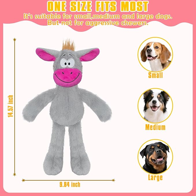 Squeak Dog Toys,Plush Chew Toys for Large Dogs, Crinkle Stuffed Animal Tail,Hands,Ears,Squeaky Interactive Toys for Small Medium Dogs,Keep Them Busy,not for Aggressive chew Dogs
