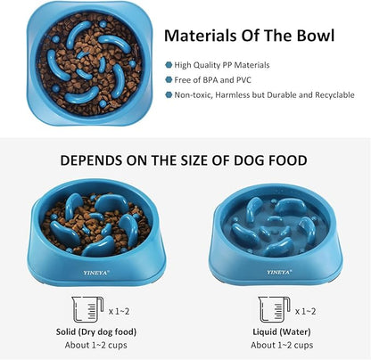 2PCS Slow Feeder Dog Bowls, Pet Supplies that Slow Down Eating, Pet Food Bowls, Maze Dog Puzzle Feeder for Medium Breed