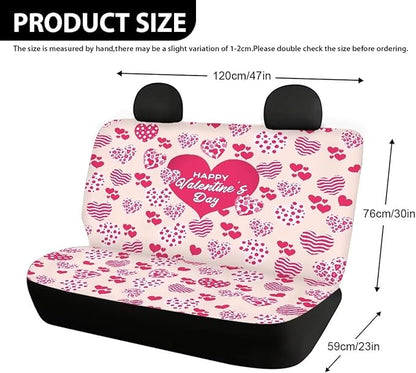 AFPANQZ Hearts Cloth Back Seat Cover Non-Slip Interior Protective Cover Non Slip Car Rear Seats Dog Seat Covers Durable Scratch-Proof Protector for Pet Fur and Mud