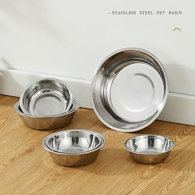 Dog Bowl Large Capacity Dog Bowl Stainless Steel Pet Feeding Bowl Cat and Dog Food Drinking Bowl Metal Feeding Bowl