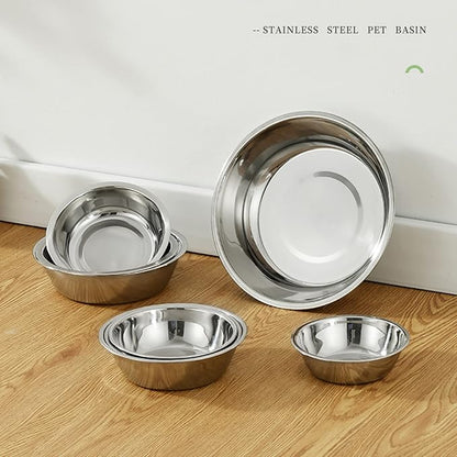Dog Bowl Large Capacity Dog Bowl Stainless Steel Pet Feeding Bowl Cat and Dog Food Drinking Bowl Metal Feeding Bowl