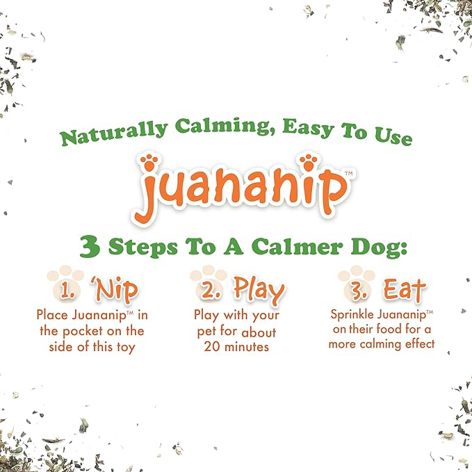 Doggijuana Tuffer Chewer Plush Dog Toy | Funny Dog Toy Plush with Juananip Catnip for Dogs | Calming Aid for Dogs | Interactive Squeaky Chew Toy for Play (Eggs & Bacon)