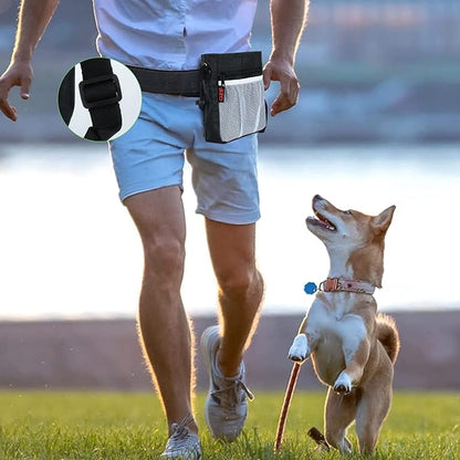 SZO Dog Treat Pouch - 3 Ways to Wear Treat Pouches for Pet Training and Clicker Taining for Dogs, Dog Training Treat Pouch Bag and Dog Clicker for Training with Waist Belt Shoulder Strap - Black