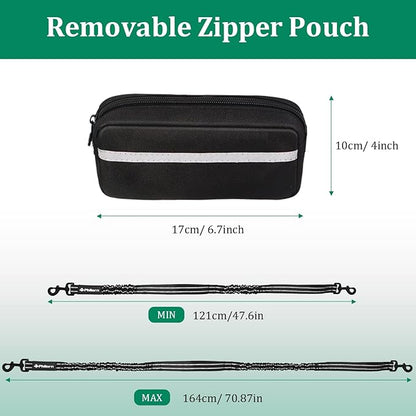 Philorn Hands Free Dog Leash for 2 Dogs, Adjustable Waist Leash for Medium Large Dogs Walking, Running, Jogging, Hiking, Dual Handles and Durable Bungee