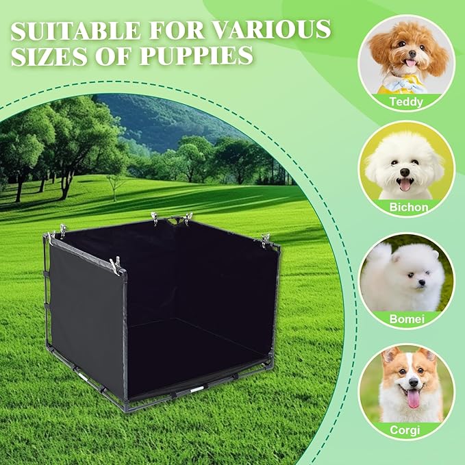 Dog Litter Box Indoor for Small Dogs,Puppy Pee Pad Holder with High Walls(23.62"*23.62"*17.72"),No-Spill Pee Pad Holder with Foldable Pet Toilet,Easy Clean Puppy Litter Box for Dogs (Small)