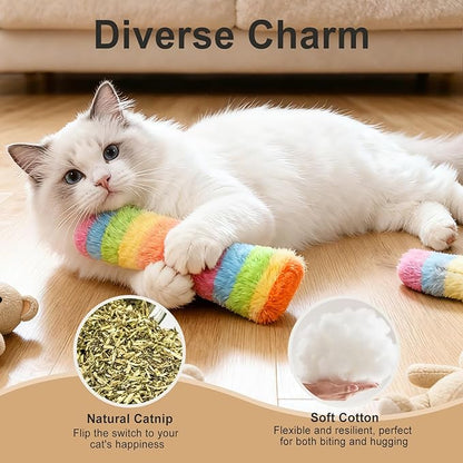 Cat Toys Pillows 6Pcs Catnip Kicker Toys for Cats Promotes Kitty Exercise