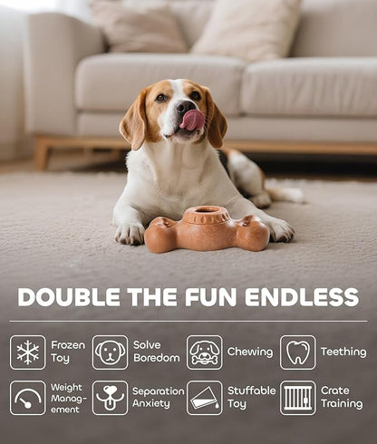 DPB Frozen Dog Toy to Keep Them Busy, FreezeBone Chew Toy & Peanut Butter Fillable Toy & Freezer/Freezable/Frozen Lick Treat Tray Enrichment Toys for Medium/Large Dogs