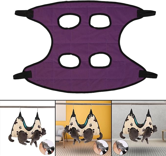 Portable Dog Grooming Hammock Restraint Bag Harness Multi Functional Hammock Helper for Puppy Nail Trimming Cat Pet Supplies Cleaning, L