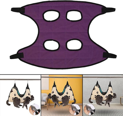 Portable Dog Grooming Hammock Restraint Bag Harness Multi Functional Hammock Helper for Puppy Nail Trimming Cat Pet Supplies Cleaning, L