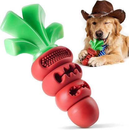 Indestructible Dog Toys for Aggressive Chewers – Heavy Duty Beef-Flavored Chew Toys for Large & Medium Dogs (20-70 lbs), Dental Teeth Cleaning, Holiday Dog Gift (Red)