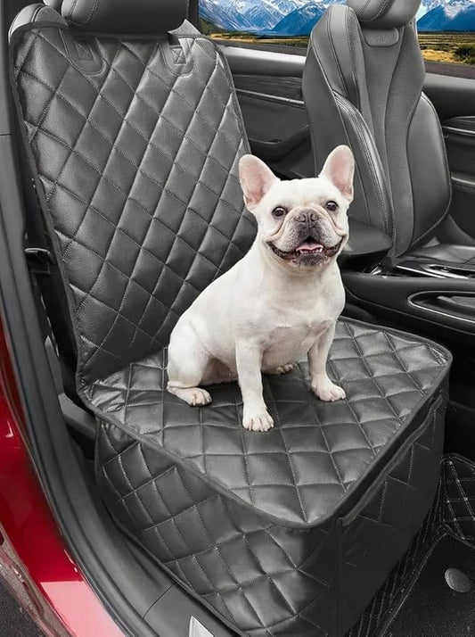 Car Seat Cover for Dogs,Waterproof PU Leather Dog Car Front Seat Cover,Heavy Duty Captain Seat Protector for Pets & Humans,Fit for Most Vehicles, Pickups,Trucks, SUVs(Black)