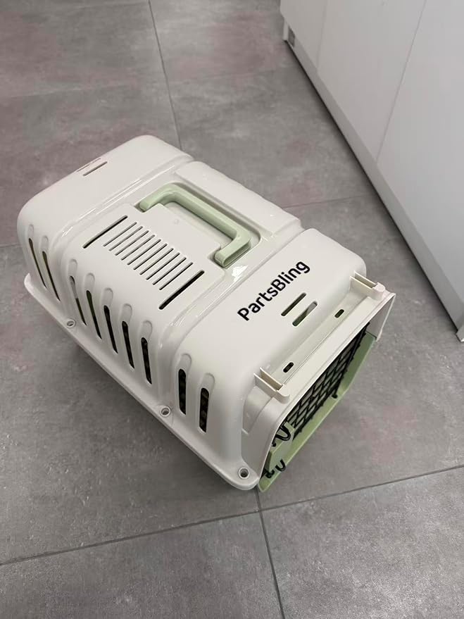 Hard-Sided Pet Carrier, PartsBling Dog Cat Travel Kennel with Secure Metal Door, Sturdy Indoor Outdoor Crate PartsBling