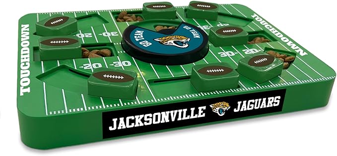 Pets First Jacksonville Jaguars NFL Dog Puzzle Toy, Large Size, Interactive Treat & Slow Feeding Toy
