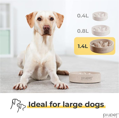 Slow Feeder Dog Bowl - 47 fl oz, 6 Cups Capacity, Dishwasher Safe - Slow Feeder Dog Bowl with Anti-Slip Pads