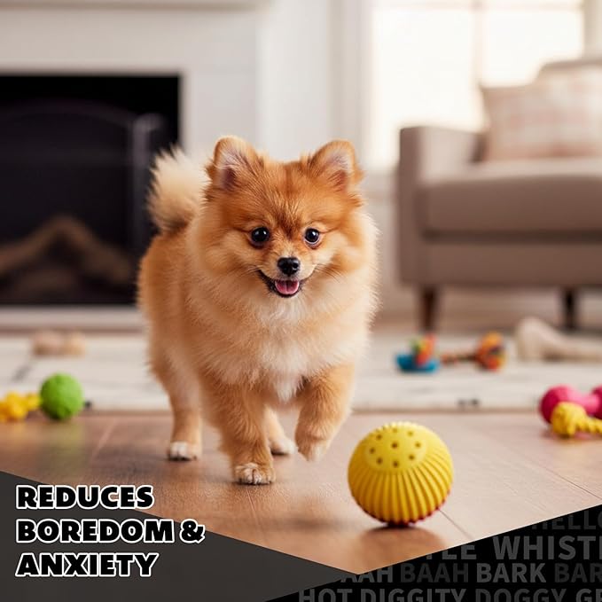 Pet Qwerks Animal Sounds Babble Ball - Interactive Chew Dog Toy - Large