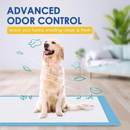JollyMate 30"x36" Dog Pee Pads Extra Large, 100 Pack XX-Large Super Absorbent Pet Pee Pads with Adhesive Tabs, 6 Layers Thick Leak-Proof Potty Pads for Dogs and Puppies