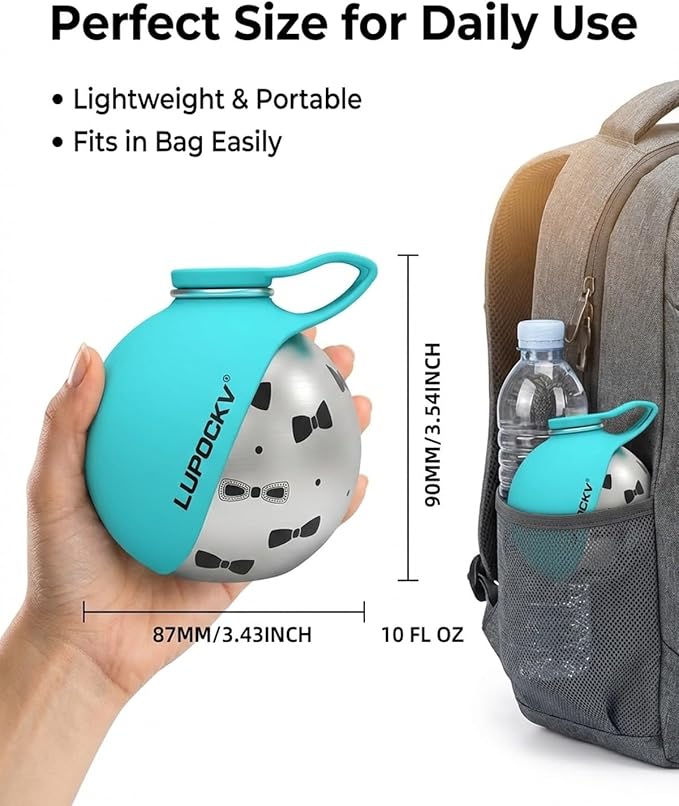 Dog Water Bottle with Bowl 2-in-1 Portable Dog Bottle Pet Travel Hydration Dispenser Container Cup Drinking Outdoor Leak Proof Built in Design Lightweight Easy Carry for Walking Hiking
