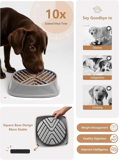 KASBAH Slow Feeder Dog Bowls Large Breed, 5 Cups Capacity for Wet & Dry Food, Puzzle Maze Bowl for Fast Eaters, Non-Slip Base, BPA Free, Helps Prevent Bloat and Aid Digestion