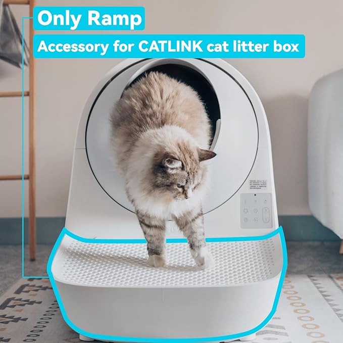 CATLINK Ramp, Compatible with Prox Series Self Cleaning Cat Litter Box, Easy Entry for Elder Cats, Kitten and Cats with Limited Mobility, Traps Mess from Box and Paws (White)