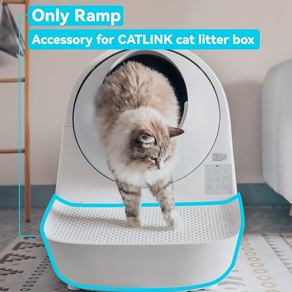 CATLINK Ramp, Compatible with Prox Series Self Cleaning Cat Litter Box, Easy Entry for Elder Cats, Kitten and Cats with Limited Mobility, Traps Mess from Box and Paws (White)