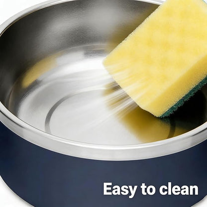 32oz Stainless Steel Dog Bowl with Non-Slip Base - Perfect for Small & Medium Dogs and Cats, Dishwasher Safe, Durable Pet Food & Water Dish (Blue)
