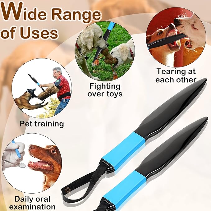 BBTO 2 Pcs Dog Break Stick Bite Sticks Doggy Fight Stopper Break Sticks Dog Fight Training Pet Stick Chew Toys for German Shepherd Strong Small Medium Large Dogs, Blue