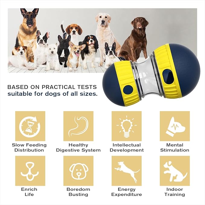 Large Size Dog Enrichment Toy for Medium/Small Dogs Treat Dispenser Ball, Puppy Food Dispensing Toys & Puzzles Slow Feeder & Mental Stimulation,Ultimate Boredom Buster
