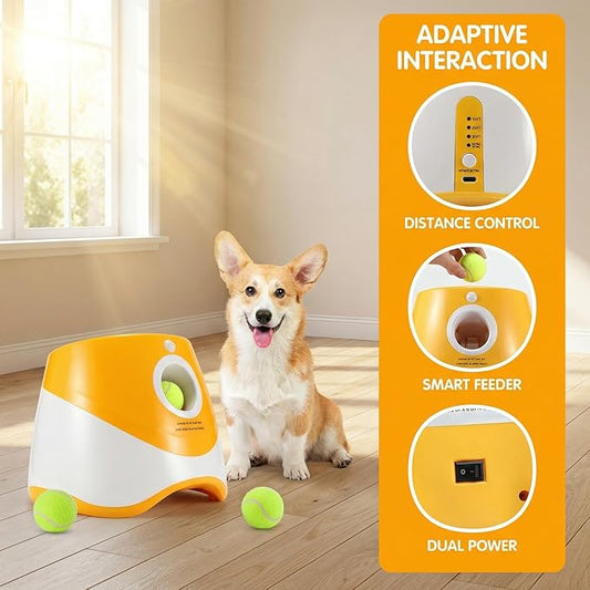 Pet Dog Ball Launcher Automatic Ball Throwing Machine Tennis Ball Launcher Dog Interactive Toy Outdoor