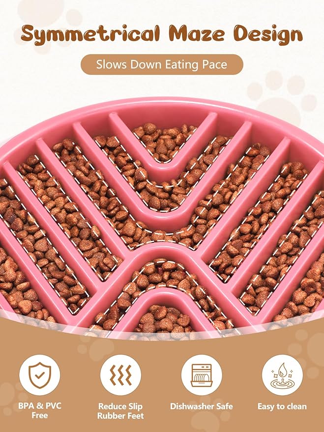 KASBAH Slow Feeder Dog Bowls Large Breed, 5 Cups Capacity for Wet & Dry Food, Puzzle Maze Bowl for Fast Eaters, Non-Slip Base, BPA Free, Helps Prevent Bloat and Aid Digestion