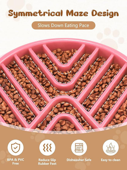 KASBAH Slow Feeder Dog Bowls Large Breed, 5 Cups Capacity for Wet & Dry Food, Puzzle Maze Bowl for Fast Eaters, Non-Slip Base, BPA Free, Helps Prevent Bloat and Aid Digestion