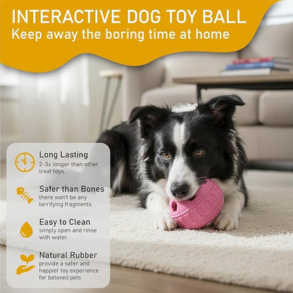 Frozen Treat Dispensing Dog Toys, Enrichment Licking & Puzzle Feeder, Sturdy Rubber Interactive Dog Toys, Dog Chew Toy for Happy, Cool Pups - Reduces Anxiety, Easy to Clean (Pink)