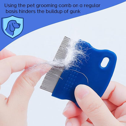 Professional Eye Comb for Pets，Stainless Steel Tear Stain Remover，For Cats & Dogs,Gentle Round-Head Grooming Tool,Precisely Removes Stains, Dirt And Debris From The Eye Area – 2 Pack