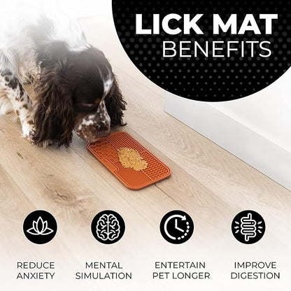 Pup Culture Dog Lick Mat for Dogs (2 Pack), Feeding Pad for Anxious Pets Plus 4 Different Puzzles for Mental Stimulation for Dogs - Supports Mental, Dental, and Digestive Health - Heavy Duty
