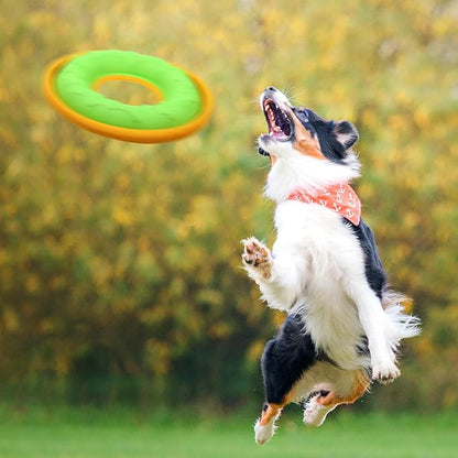 3 Pcs Pet Flying Discs - 9.05 Inch, Interactive Flyer Toys, Feedable Lightweight Catch and Fetch Toys for Small Medium Large Dogs, Floats in Water & Safe on Teeth