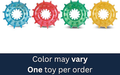 AKC Spiked Glitter Dog Toys – Squeaky TPR Ball & Ring for Dental Health, Vanilla Scented with Erratic Bounce – Durable Textured Chew Toys for Dogs