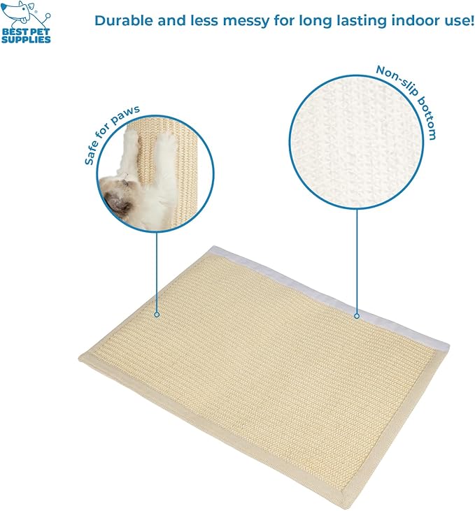 Best Pet Supplies Catify Cat Scratcher, Fun Interactive Scratchers, Posts, Poles, Claw Safe, Furniture Saver Indoor Play Support Natural Cat Behaviors Heavy Duty - Log (Cream), 22 x 17.28