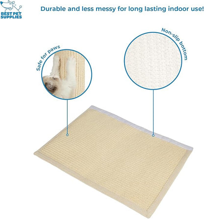 Best Pet Supplies Catify Cat Scratcher, Fun Interactive Scratchers, Posts, Poles, Claw Safe, Furniture Saver Indoor Play Support Natural Cat Behaviors Heavy Duty - Log (Cream), 22 x 17.28