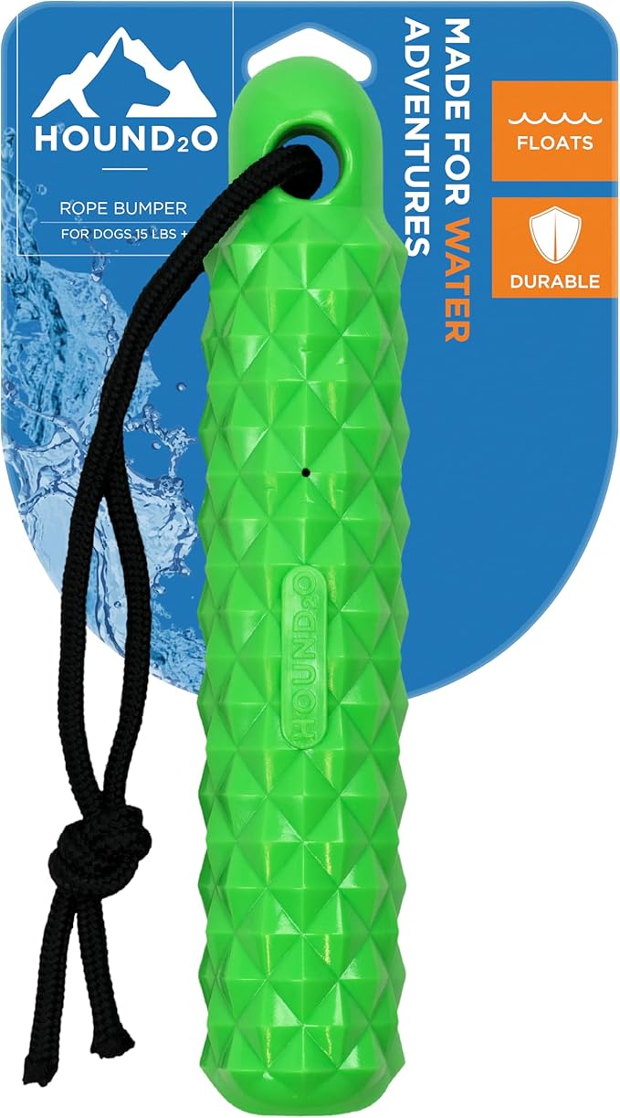 Dog Toys | Rope Bumper Floating Toy for Dogs | Green Outdoor Toy - Easy to Clean and Made from Non Toxic Materials