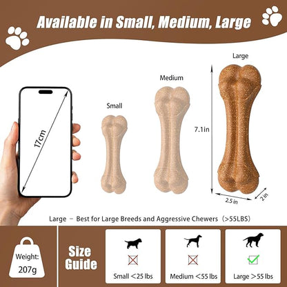 SCHITEC Dog Bone Chew Toys for Medium & Large Dogs, Beef Flavor Teething Toy, Durable Dog Toys for Aggressive Chewers, Teeth Cleaning, 5Pcs