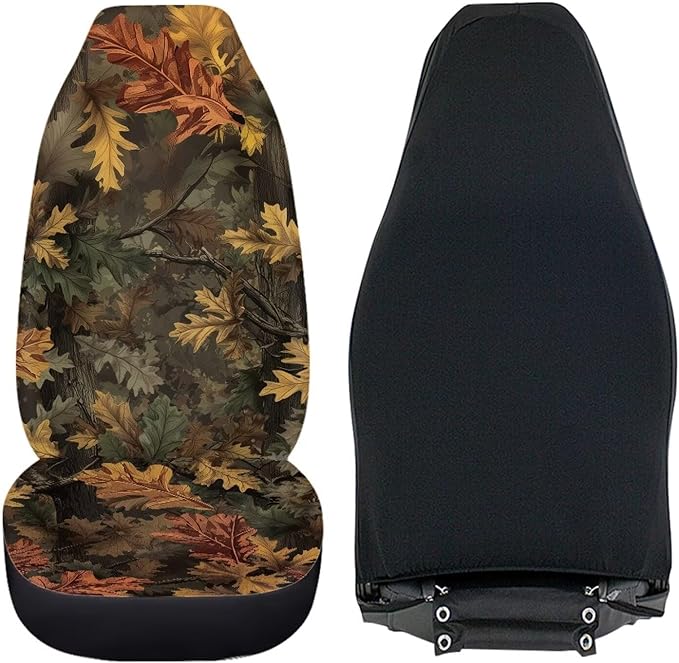 Dreaweet Hunting Camo Car Seat Covers Front Seats Only Universal 2 Piece Car Seat Cover Washable High Back Bucket Seat Covers for Cars SUV Sedan