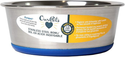 OurPet's DuraPet Premium Dishwasher Safe Stainless Steel Dog Bowl for Food or Water [Multiple Sizes for Small to Large Dogs] in Traditional or Wide Base Design - 2.25 Cup