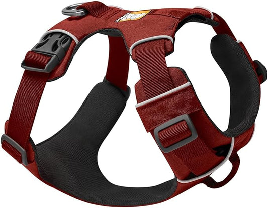 Ruffwear, Front Range Dog Harness, Reflective Soft Padded Everyday Harness with Dual Leash Clips, Adjustable and Lightweight Fit for Training or Walking for All Dogs, Red Clay, Small